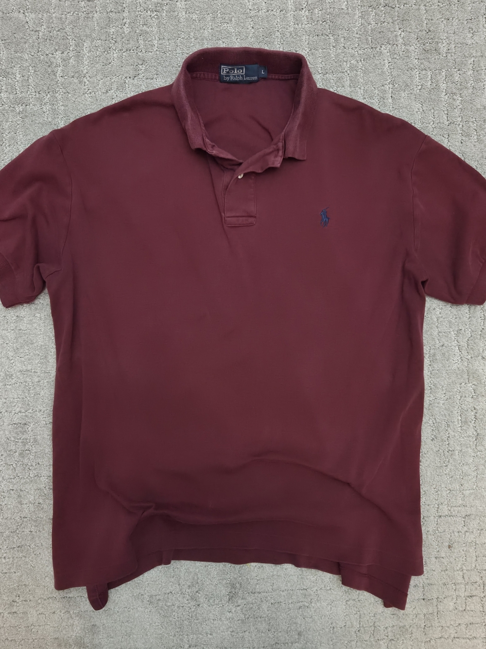 Polo Ralph Lauren Classic Fit Polo Shirt Mens Large Burgundy Maroon Cotton